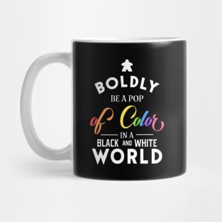 Rainbow Meeple Boldly Be A Pop of Color Board Games Meeples and Tabletop RPG Addict Mug